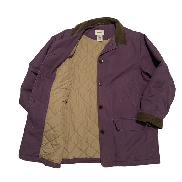 L.L. Bean Jackets & Blazers - L.L.Bean Women’s Purple Barn Chore Coat Quilted Lined Denim Jacket - Large
